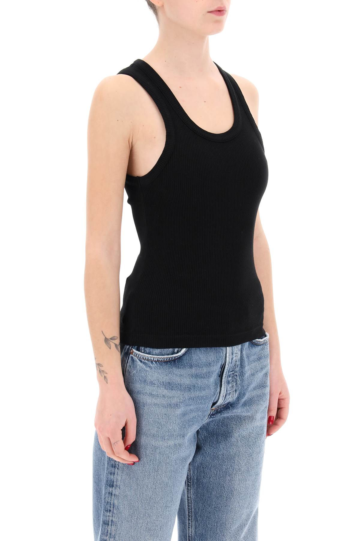 Poppy Ribbed Tank Top  - Black