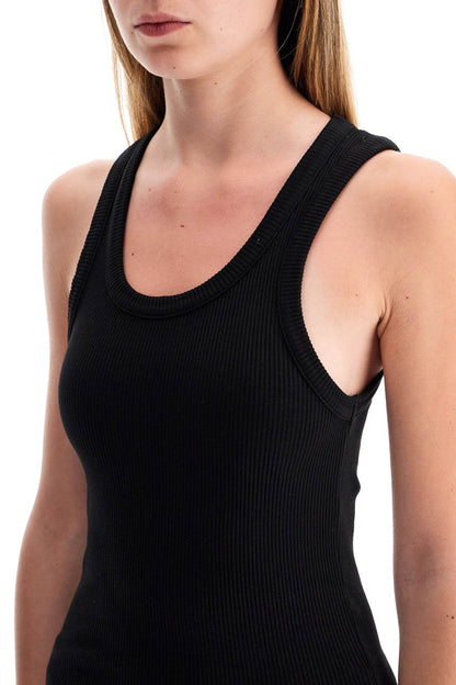 Poppy Ribbed Tank Top  - Black