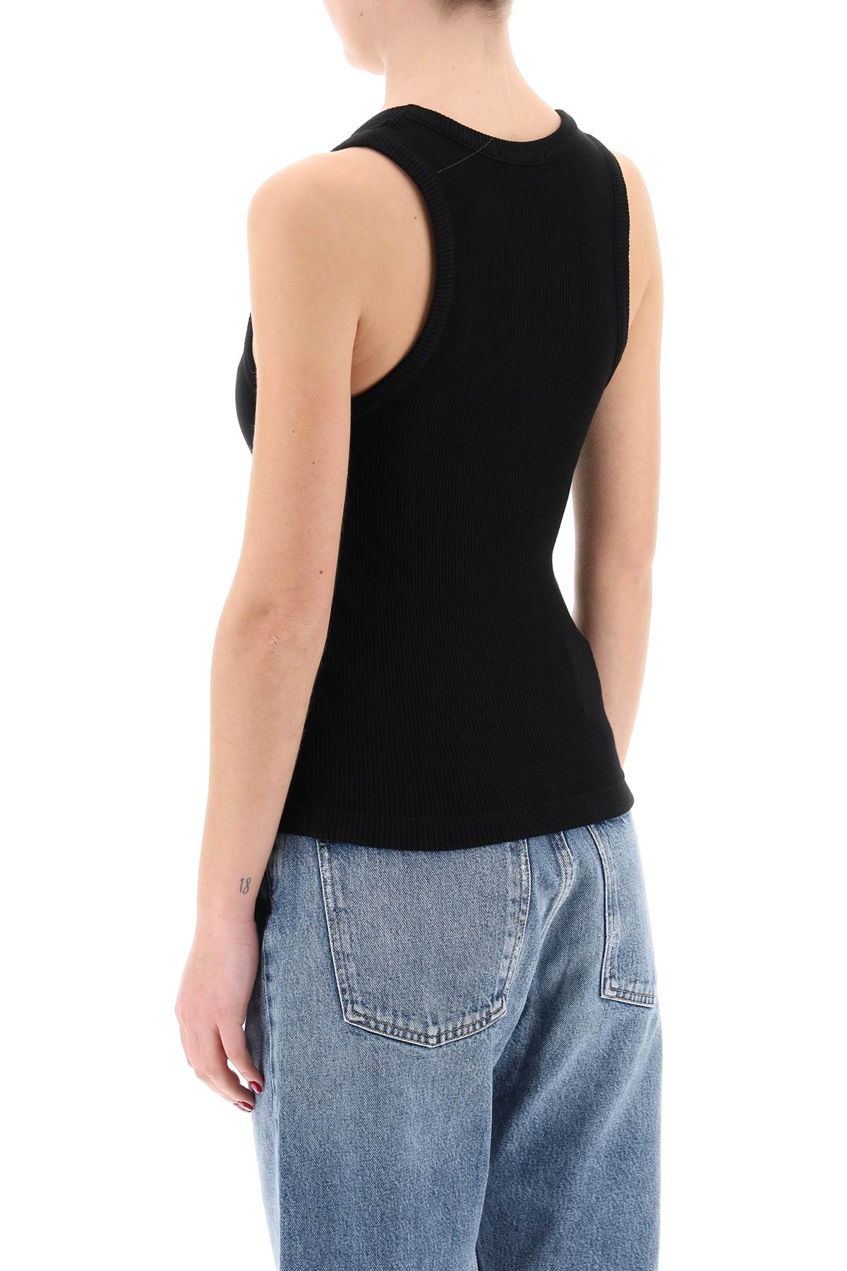 Poppy Ribbed Tank Top  - Black