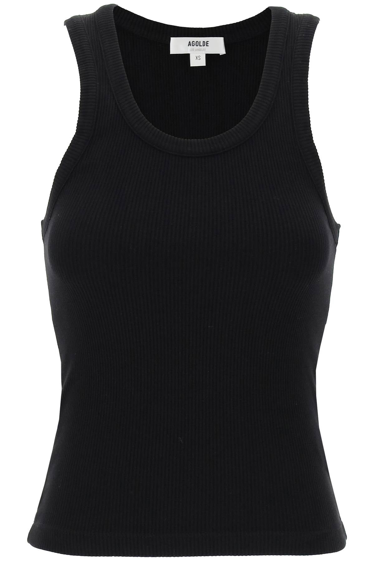 Poppy Ribbed Tank Top  - Black