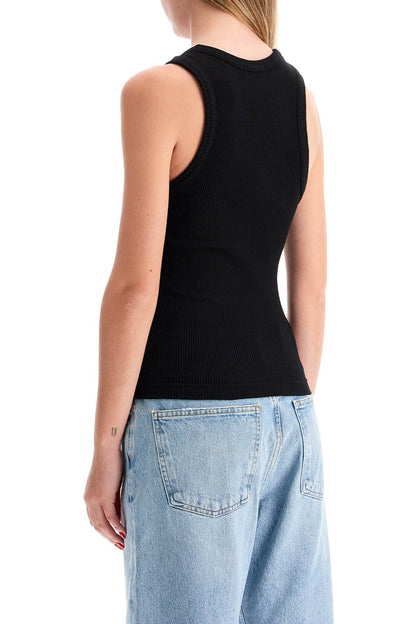 Poppy Ribbed Tank Top  - Black