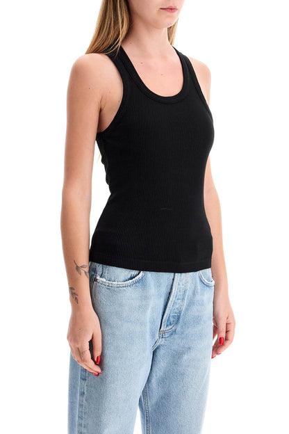 Poppy Ribbed Tank Top  - Black