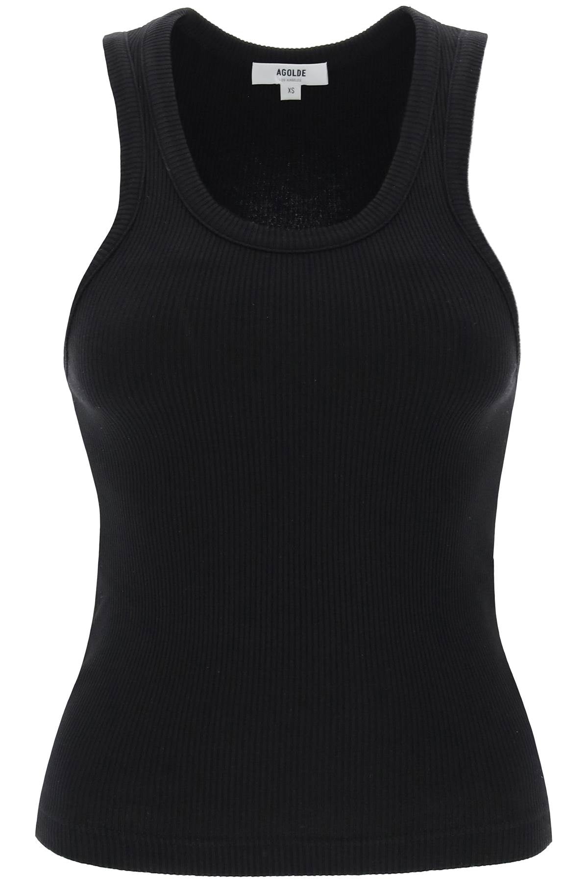 Poppy Ribbed Tank Top  - Black