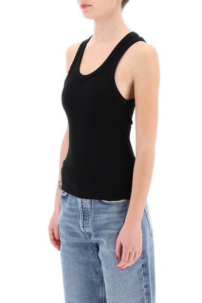 Poppy Ribbed Tank Top  - Black