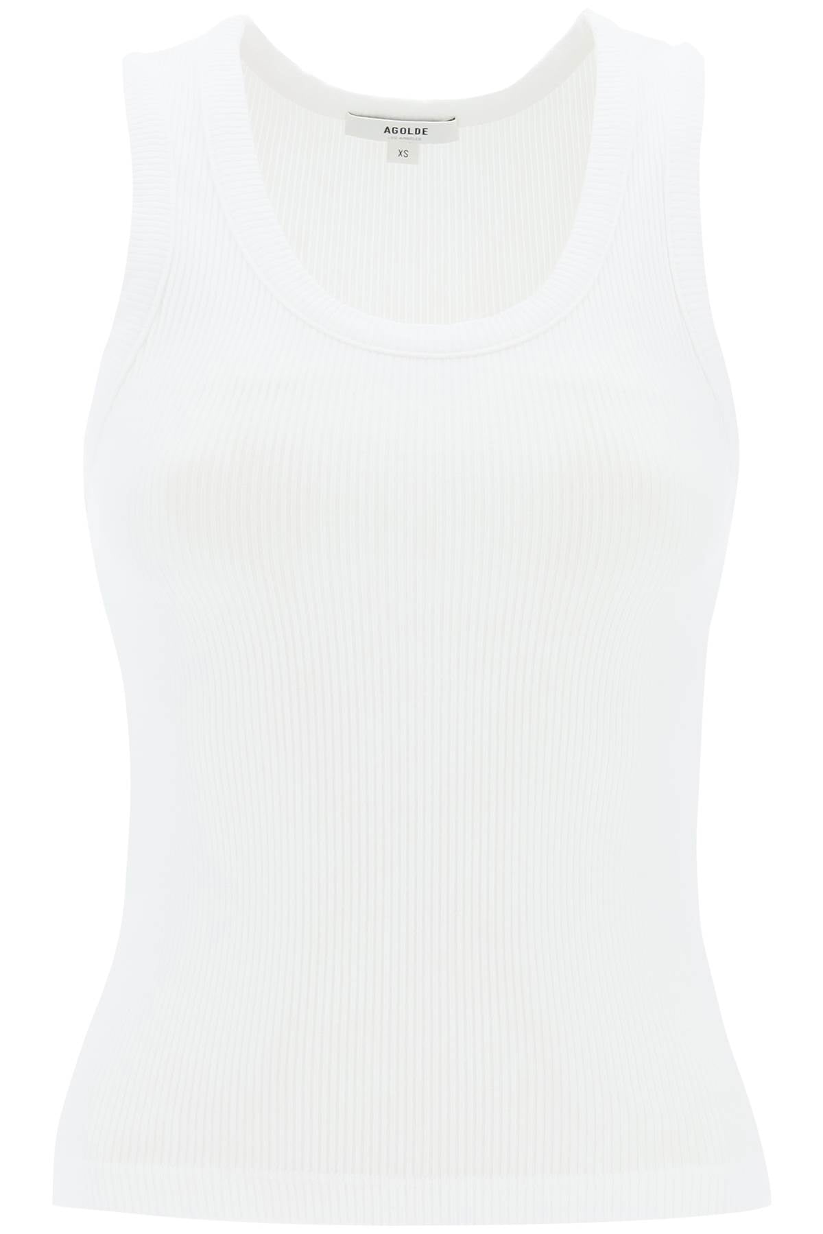 Poppy Ribbed Tank Top  - White