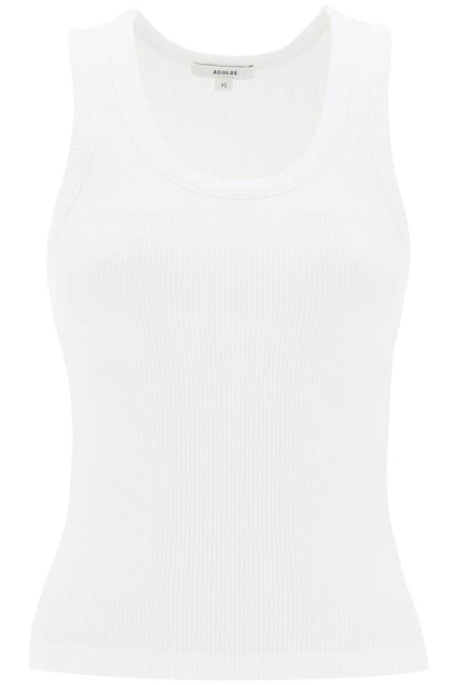 Poppy Ribbed Tank Top  - White