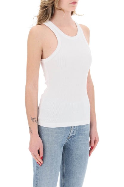 "ribbed Sleeveless Top B  - White