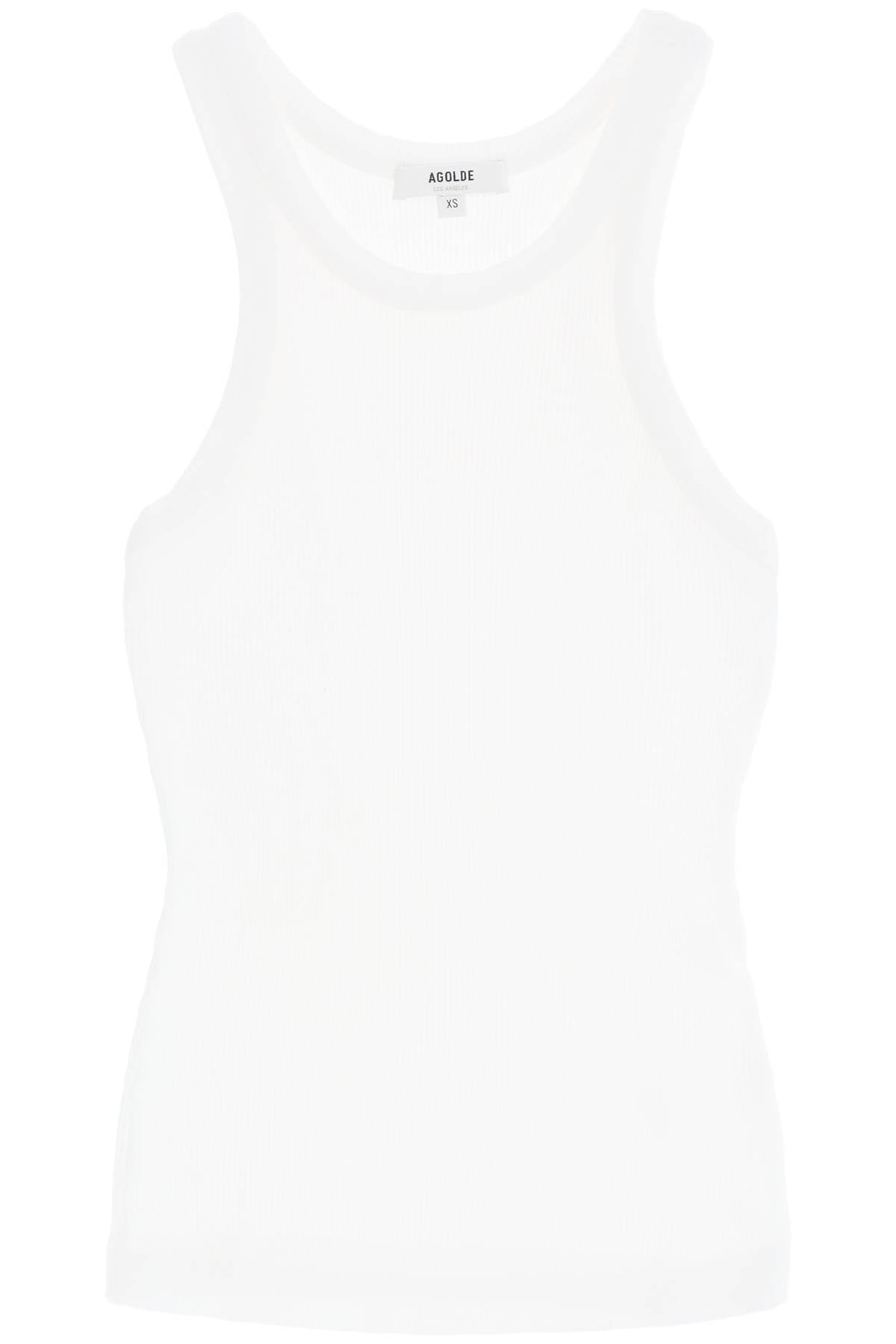 "ribbed Sleeveless Top B  - White