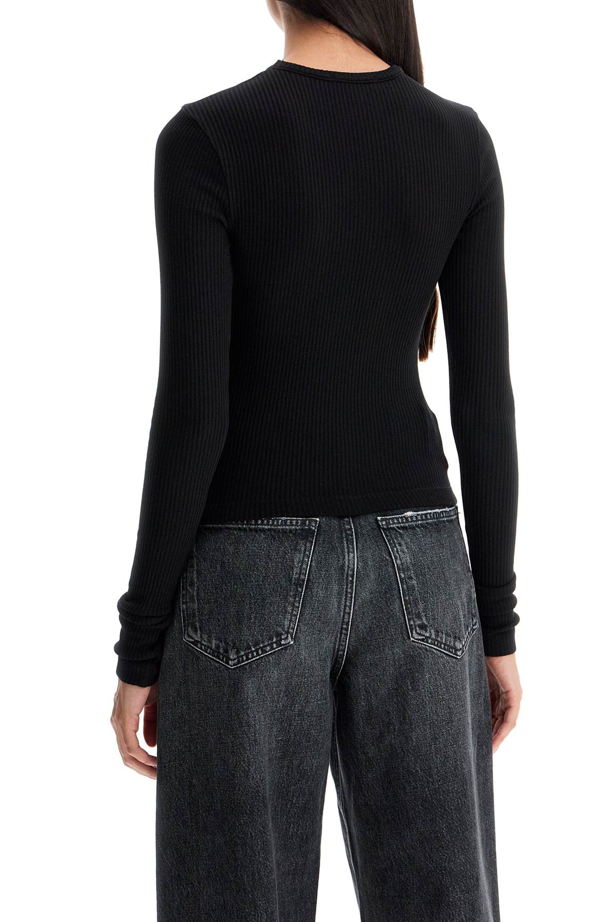 Fitted Long-sleeved Top By  - Black