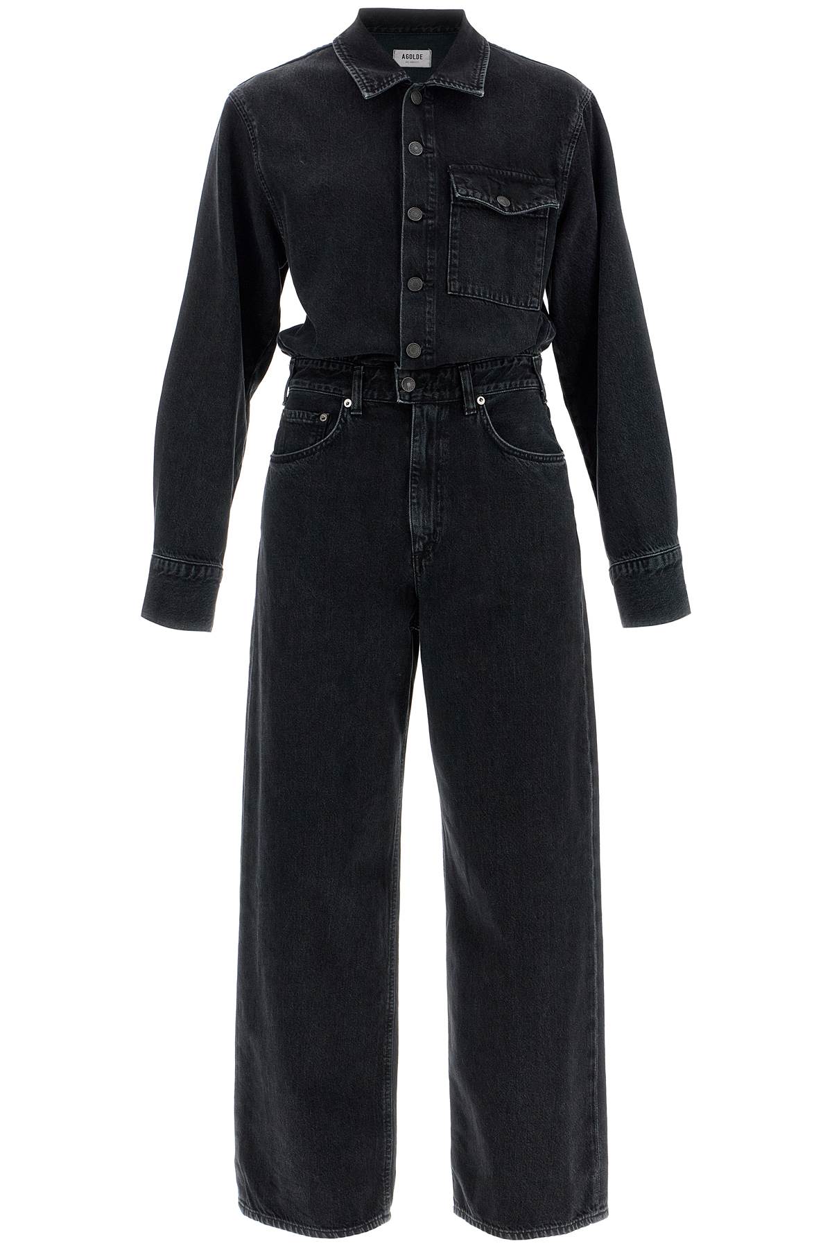 Denim Tane Jumpsuit  - Black