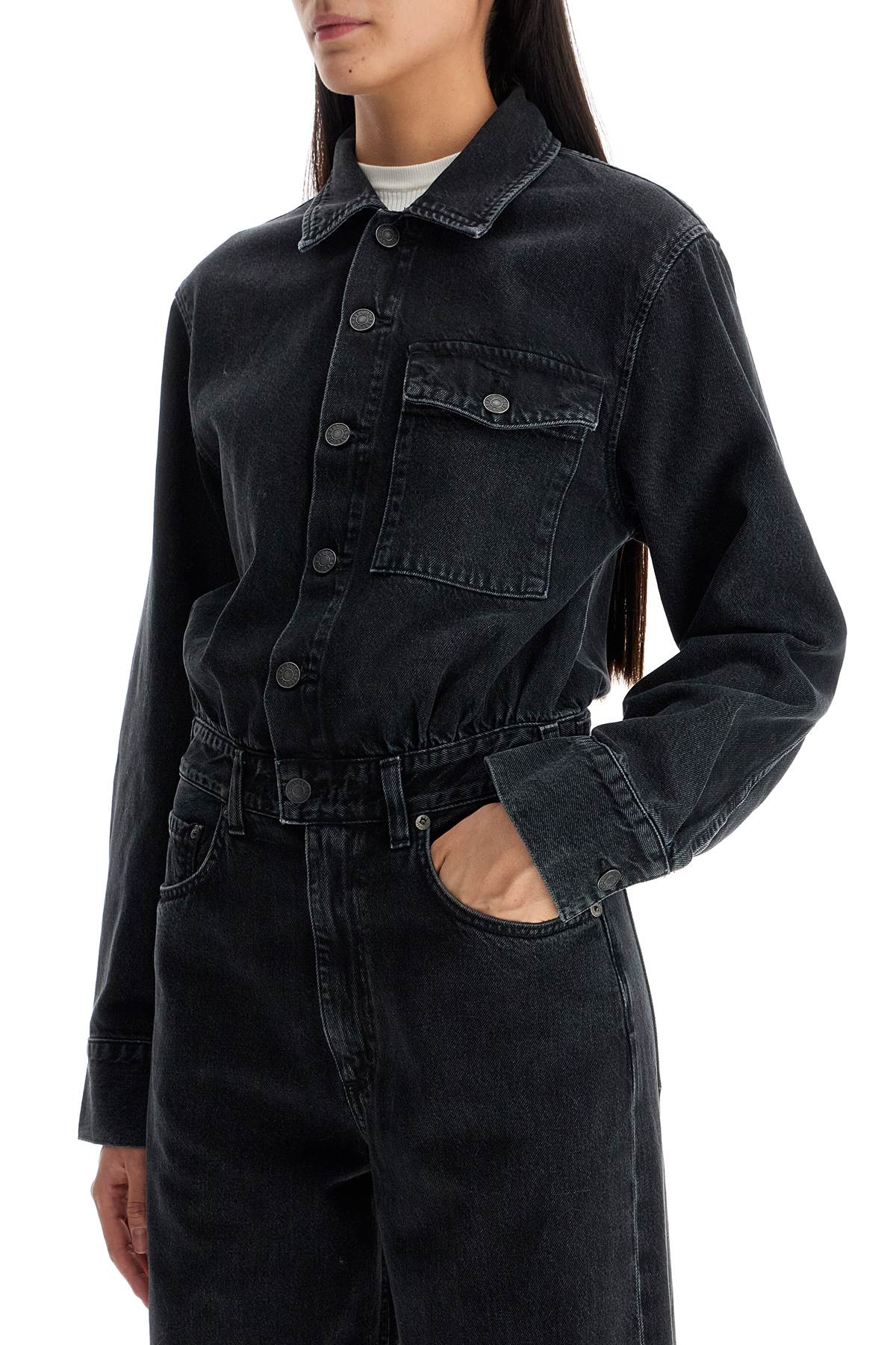 Denim Tane Jumpsuit  - Black