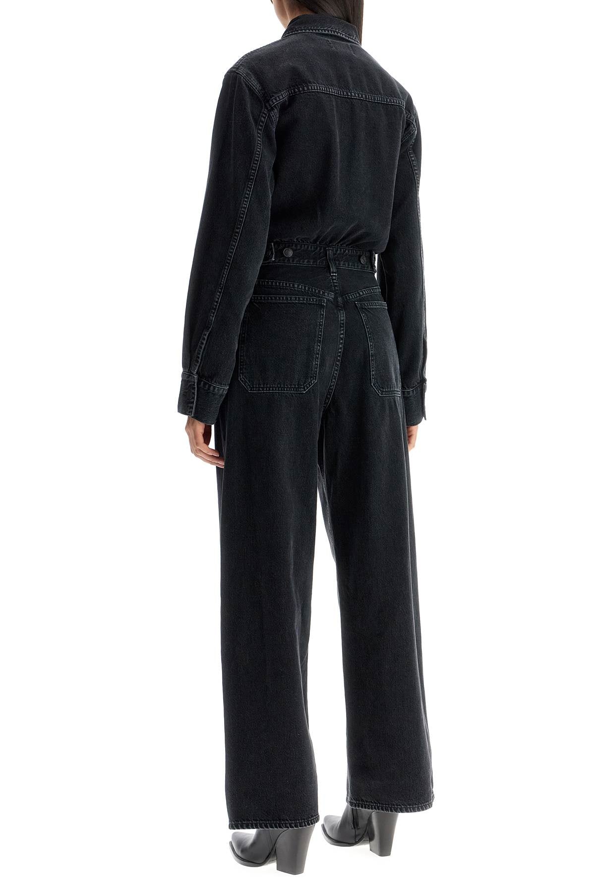 Denim Tane Jumpsuit  - Black