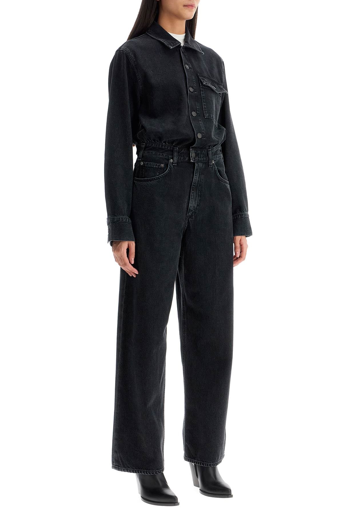 Denim Tane Jumpsuit  - Black