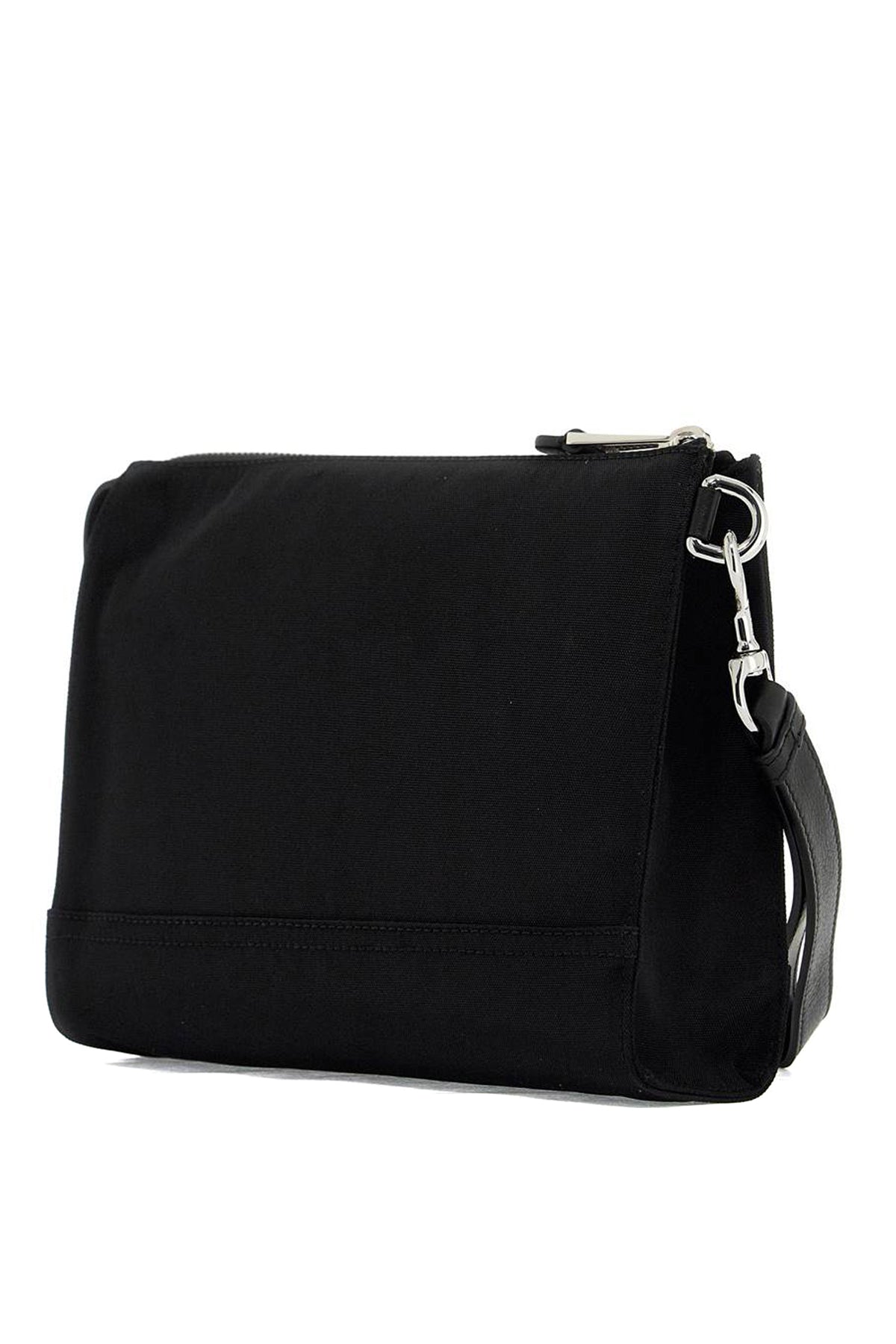 Nylon Logo Pouch With Zip  - Black