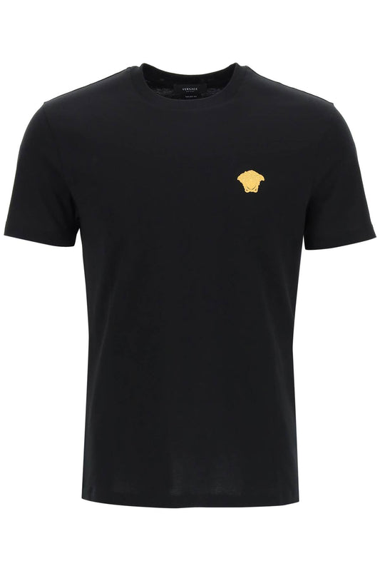 Medusa Embroidered T-shirt  - Black