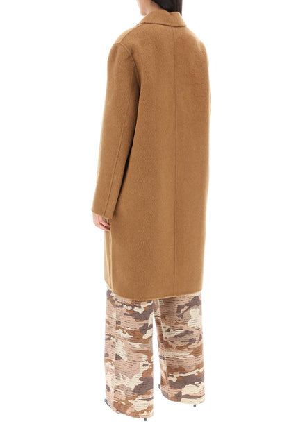 Midi Wool And Alpaca Coat  - Beige