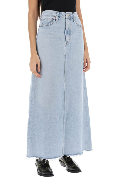 Hilla Maxi Skirt In Denim  - Light Blue