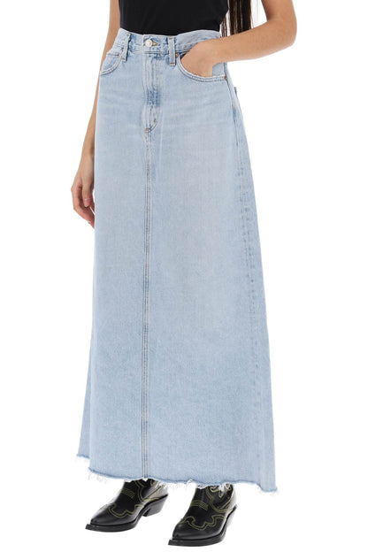 Hilla Maxi Skirt In Denim  - Light Blue