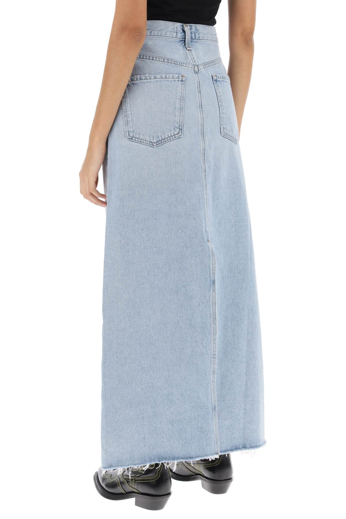 Hilla Maxi Skirt In Denim  - Light Blue