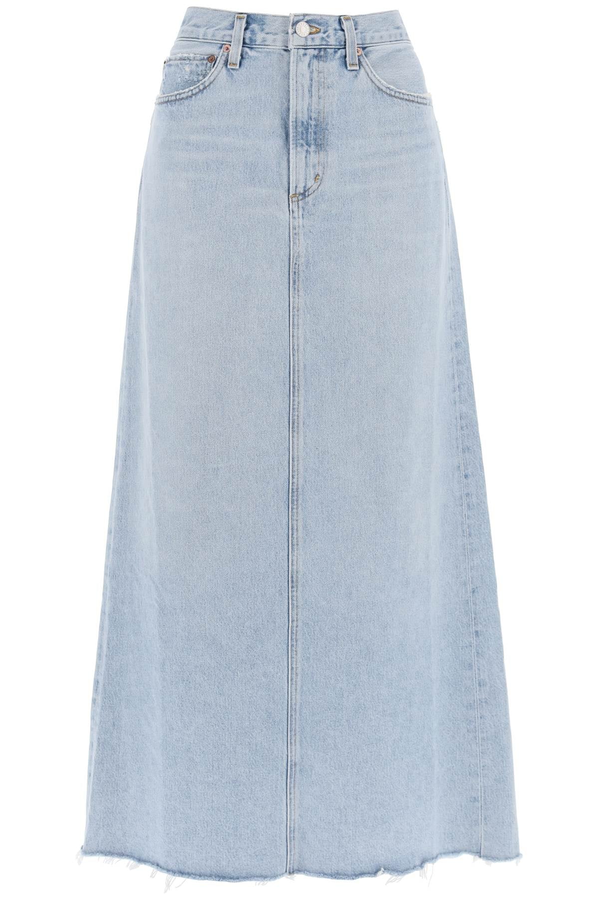 Hilla Maxi Skirt In Denim  - Light Blue