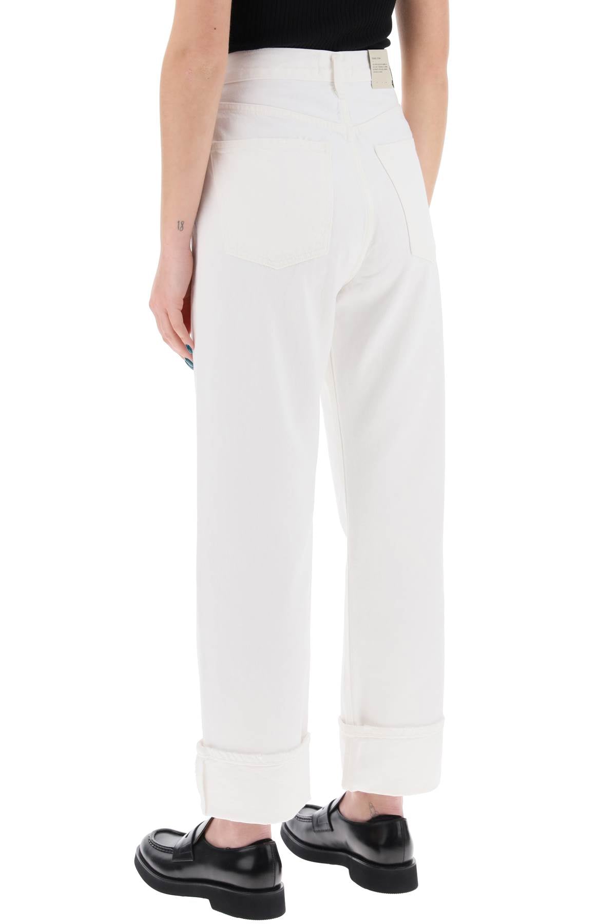 Ca\n\nstraight Jeans With Low Crotch Fran  - White