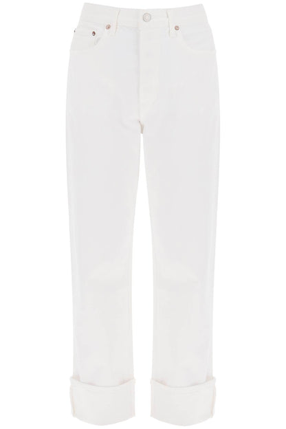 Ca\n\nstraight Jeans With Low Crotch Fran  - White