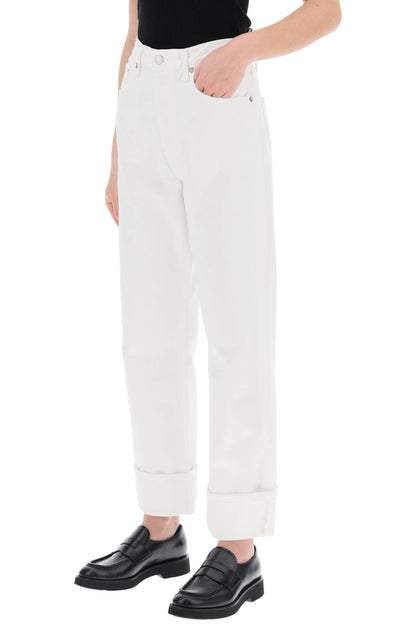 Ca\n\nstraight Jeans With Low Crotch Fran  - White