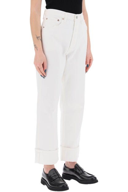 Ca\n\nstraight Jeans With Low Crotch Fran  - White