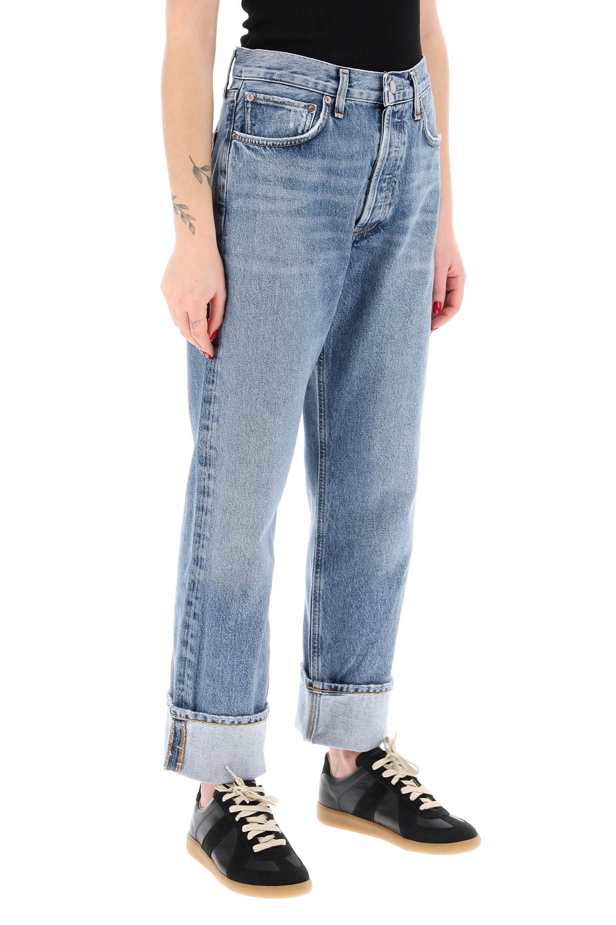 Ca

straight Jeans With Low Crotch Fran  - Blue