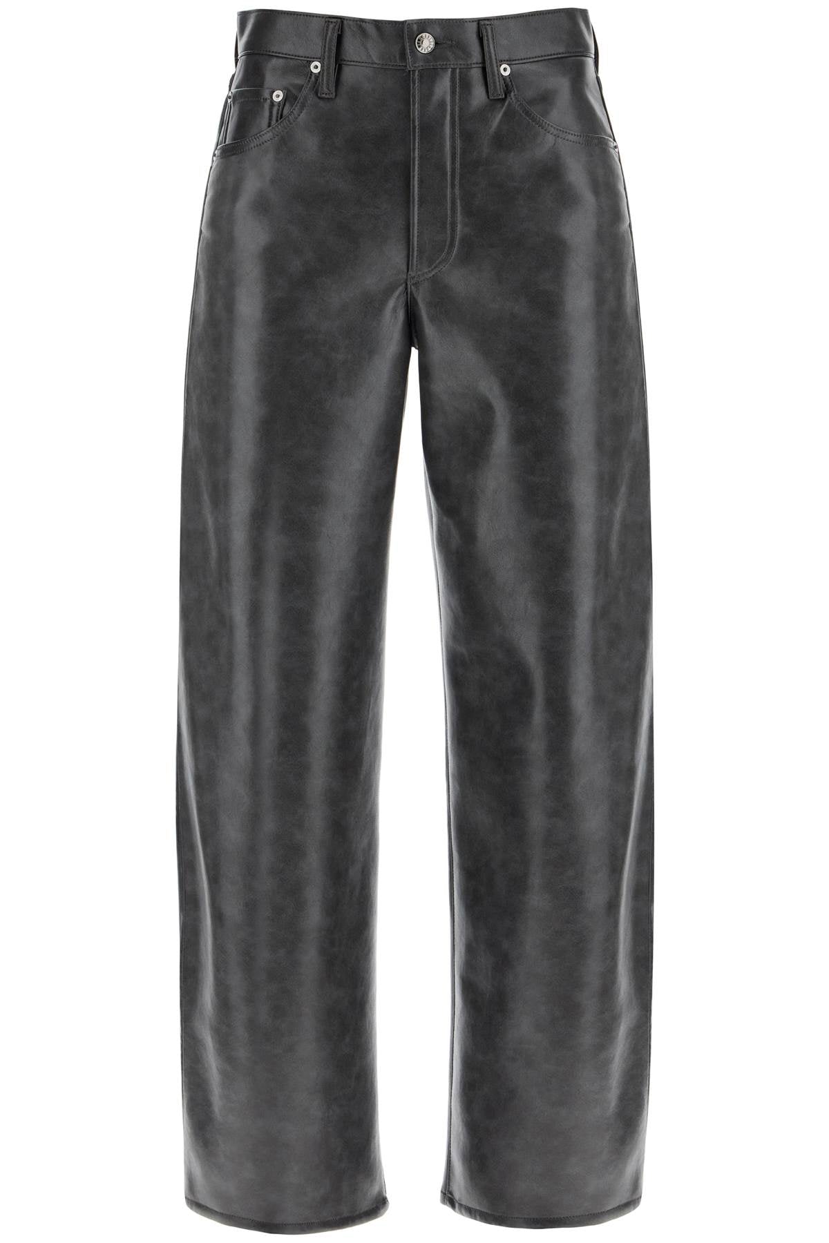 Recycled Leather Pants  - Grey