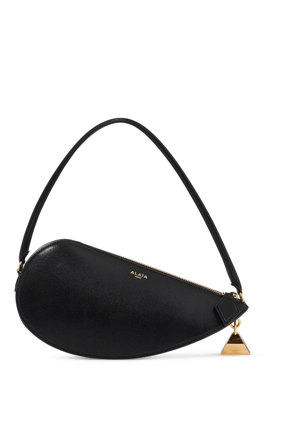 Le Demi-coeur Leather Shoulder Bag  - Black