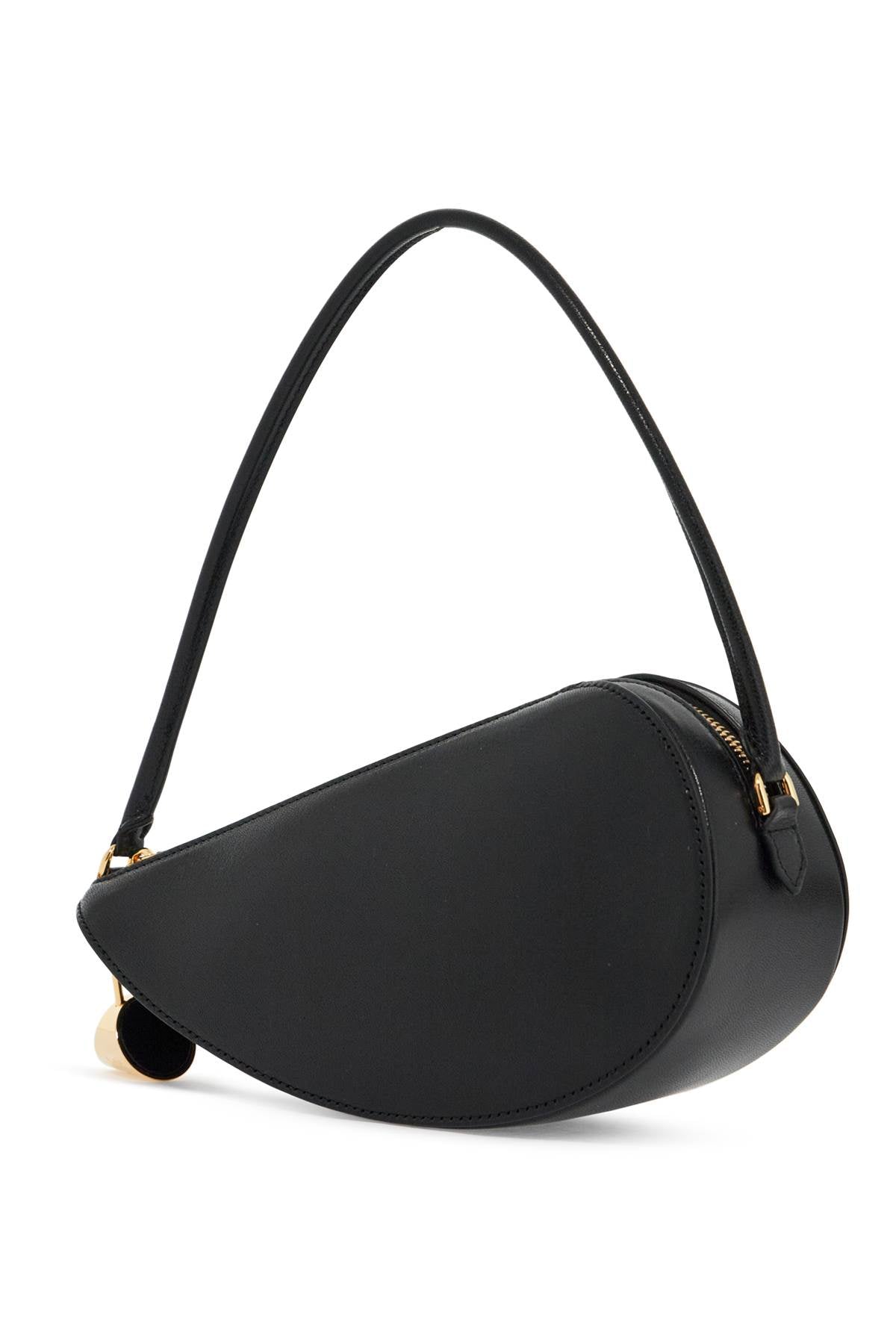 Le Demi-coeur Leather Shoulder Bag  - Black