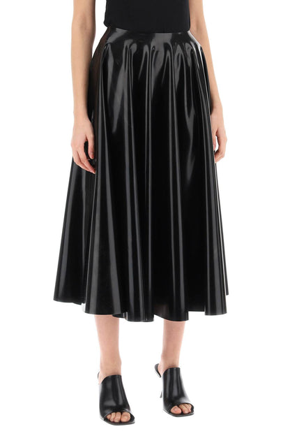 Circular Skirt In Latex  - Black