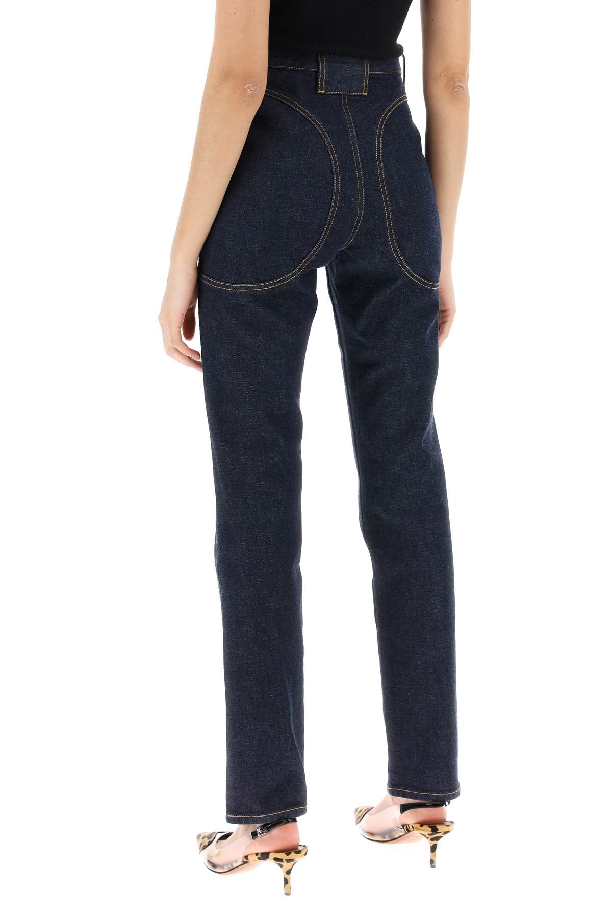 High-waisted Slim Fit Jeans  - Blue