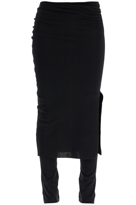 Draped Pant Skirt  - Black