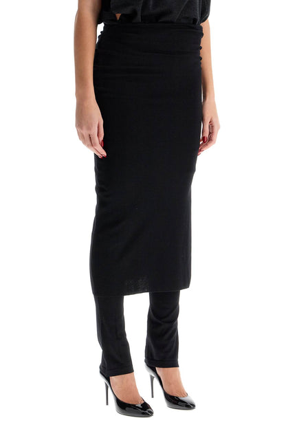 Draped Pant Skirt  - Black