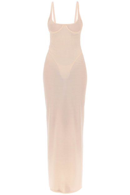 Transparent Dress With Integrated Bodysuit  - Pink