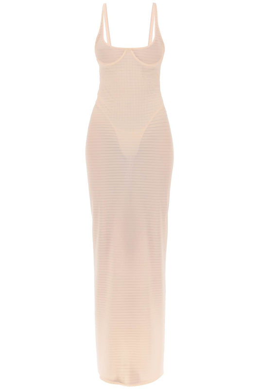 Transparent Dress With Integrated Bodysuit  - Pink