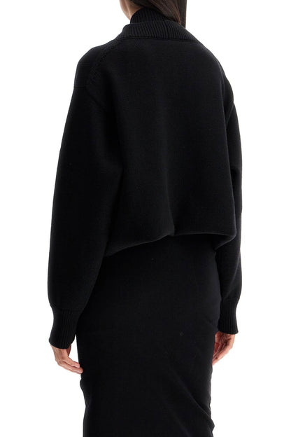 Folded Cardigan  - Black