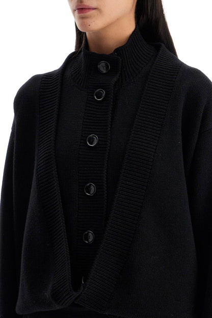 Folded Cardigan  - Black