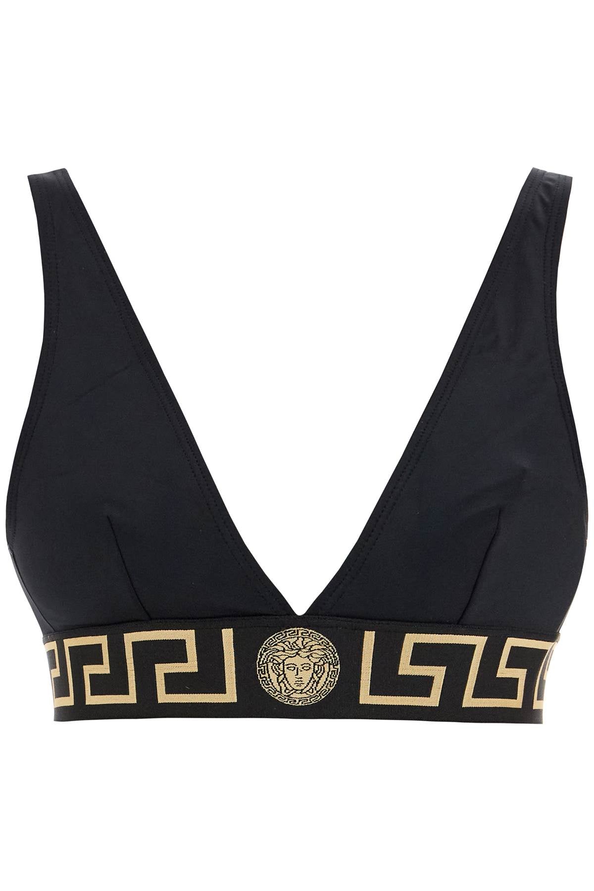 "top Bikini With Greek Border Trim  - Black