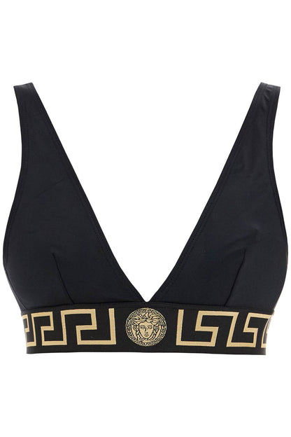 "top Bikini With Greek Border Trim  - Black