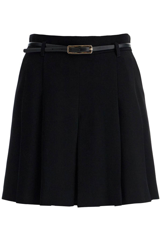 Pleated Mini Skirt With  - Nero