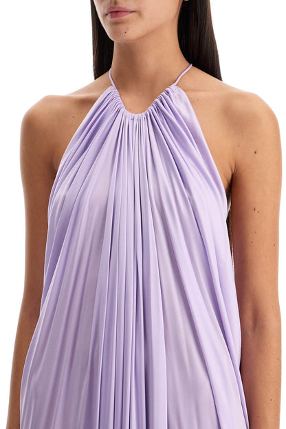 Long Shiny Jersey Dress  - Purple