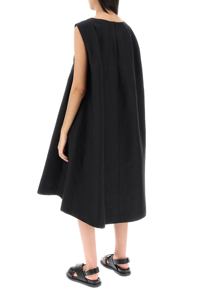 Flared Dress In Cotton Cady  - Black