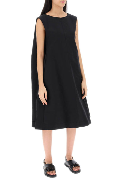 Flared Dress In Cotton Cady  - Black