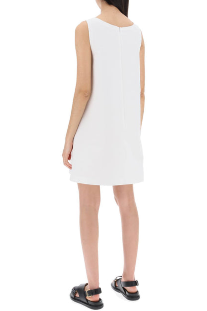 Flared Dress With Hand-embroidered  - White