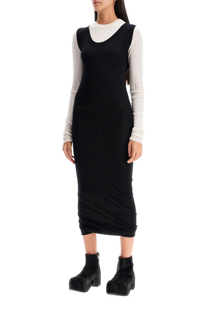 Layered Knit Dress  - Black