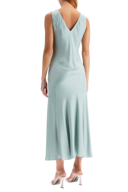 Acqui Satin Midi Dress  - Green