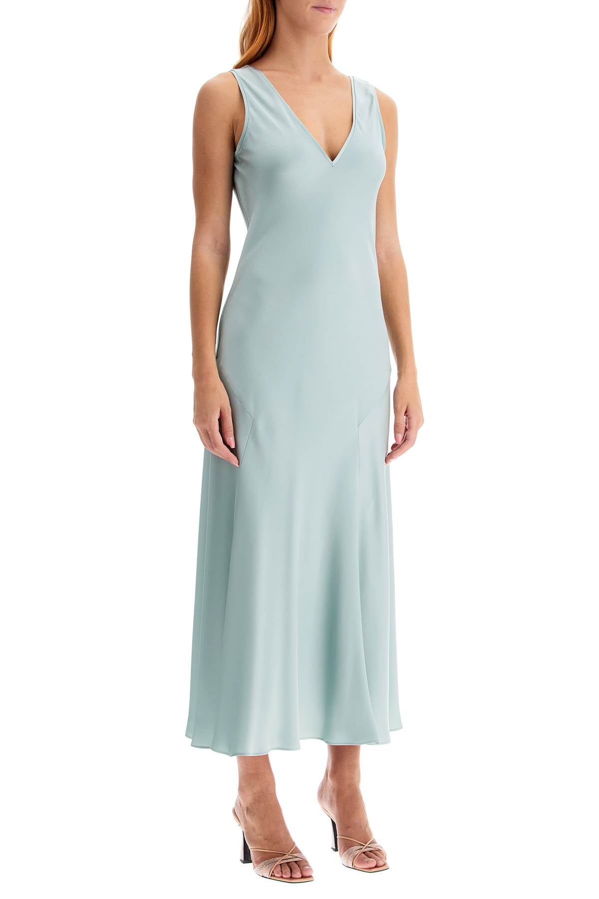 Acqui Satin Midi Dress  - Green